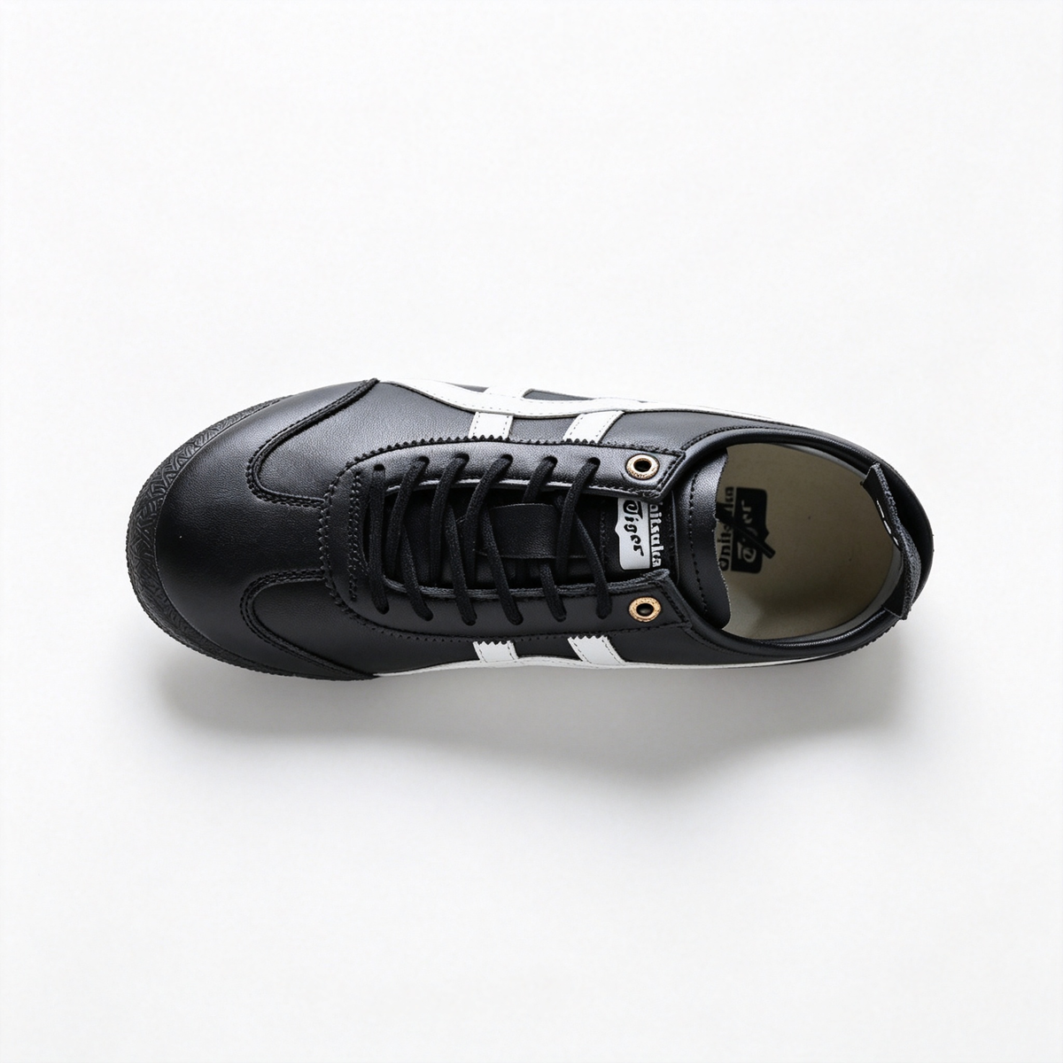 Onitsuka Tiger Mexico 66 SD 1183A872-003 | Black/White Leather Retro Sneakers | Unisex Classic Vintage Running Shoes