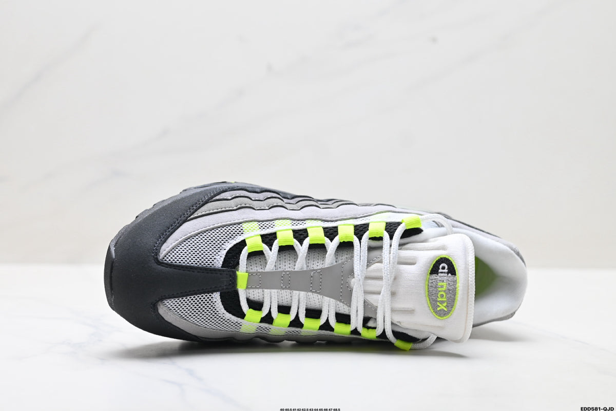 Nike Air Max 95 Neon Sneakers – Black, Grey & Volt Air Cushion Shoes