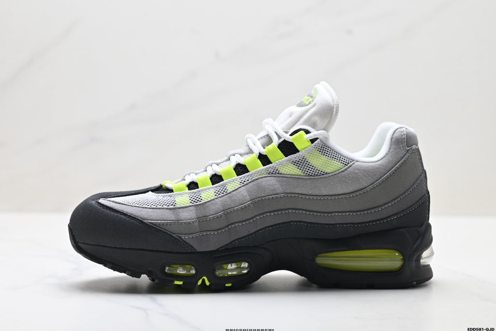 Nike Air Max 95 Neon Sneakers – Black, Grey & Volt Air Cushion Shoes