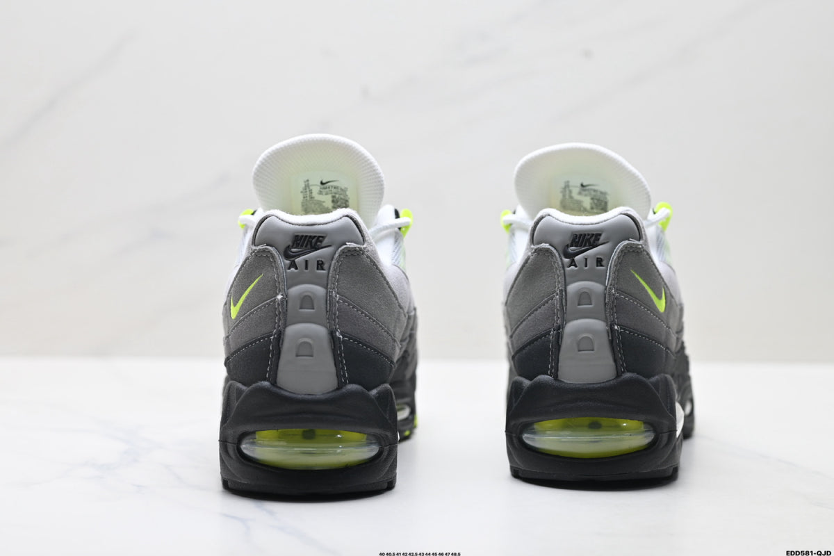 Nike Air Max 95 Neon Sneakers – Black, Grey & Volt Air Cushion Shoes