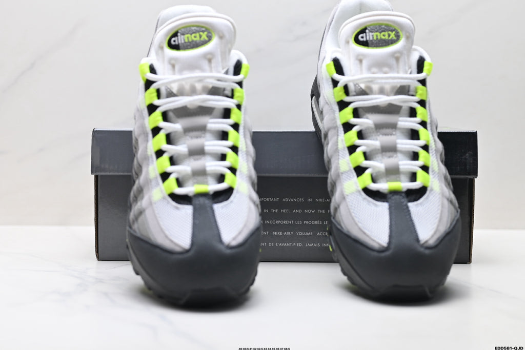 Nike Air Max 95 Neon Sneakers – Black, Grey & Volt Air Cushion Shoes