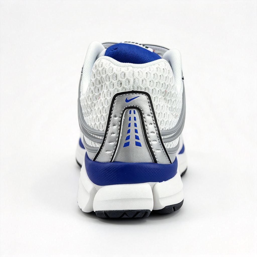 Nike Zoom Skylon 11 Men's Running Shoes | White/Metallic Silver/Dark Blue/Black | Air Zoom cushioning + breathable mesh upper | Y2K retro style | Lightweight and flexible | A popular choice for road running and street style