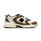 New Balance Classic 90s retro running sneakers 530 Dark Mushroom brown beige colorway, unisex dad shoes for men and women.