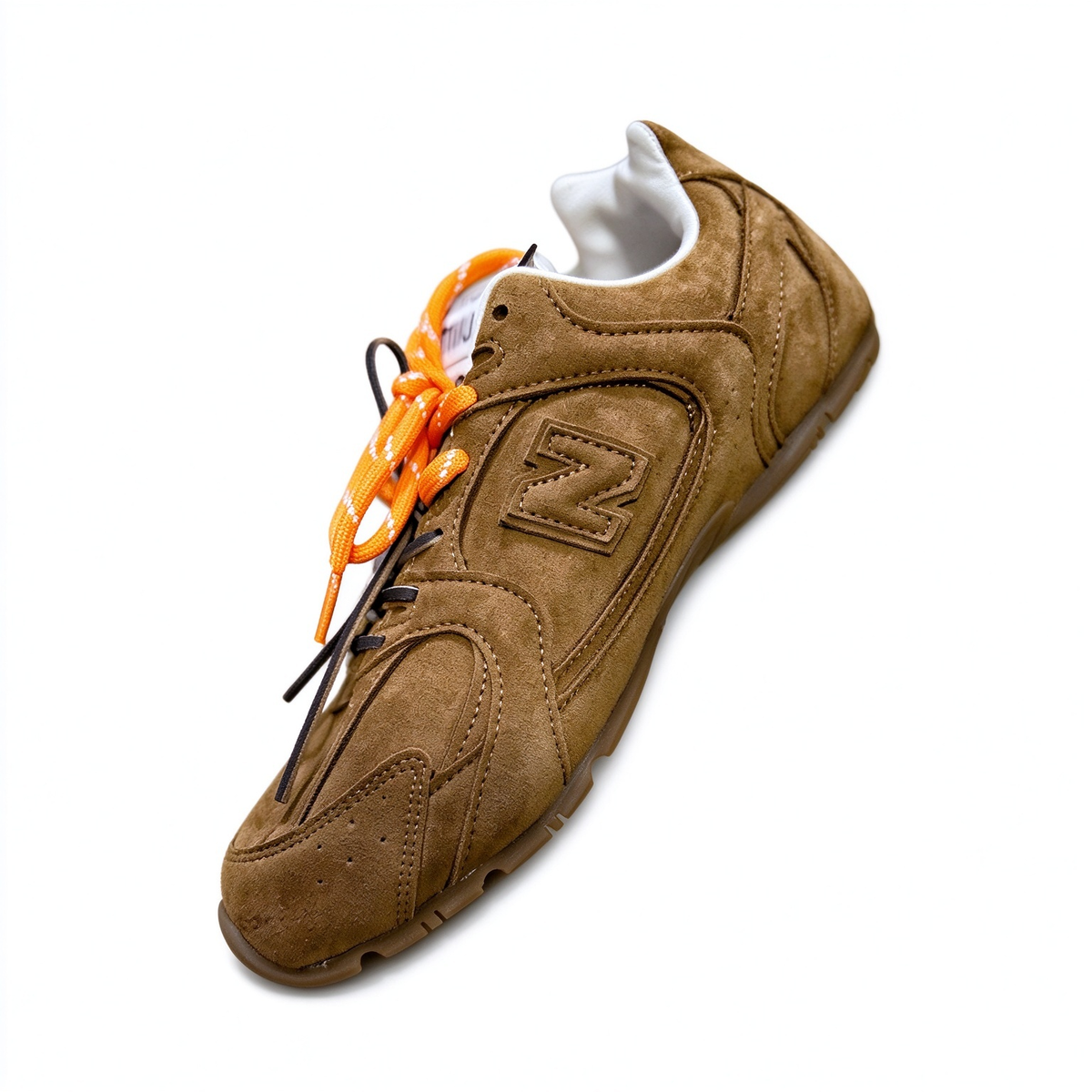 Miu Miu x New Balance 530 SL 2026 Collaboration Sneakers | Cocoa Brown Suede | Multi-Lace System (Orange + Brown + Ivory) | Ultra-Thin Sole | Luxury Unisex Shoes