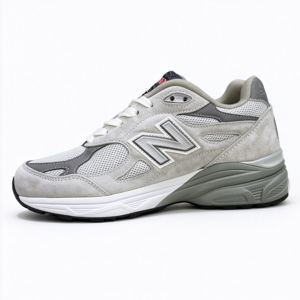New Balance 990v3 inherits the classic 990 series USA design, iconic castlerock grey colorway. Made of premium pig suede + breathable mesh upper, retro dad shoe silhouette, versatile for daily streetwear.
