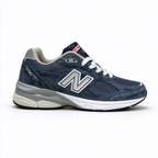 New Balance Classic American retro running shoes 990V3 navy colorway, unisex sneakers for men and women.