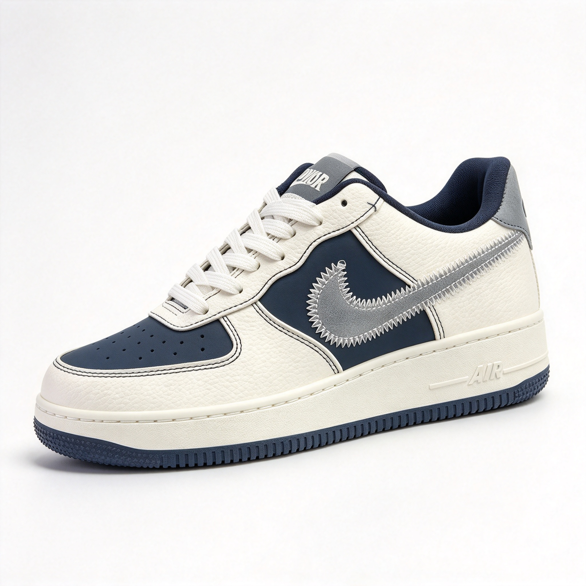 Nike Air Force 1 Low x Dior “Formula 1” | Limited Edition Luxury Sneakers | White & Navy Blue | Oblique Print Swoosh | Premium Leather | Unisex | Collector’s Item