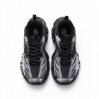 MLB Big Ball Chunky New York Yankees Sneakers | Black Silver Marble Splash | 6cm Platform Dad Shoes | Unisex Streetwear