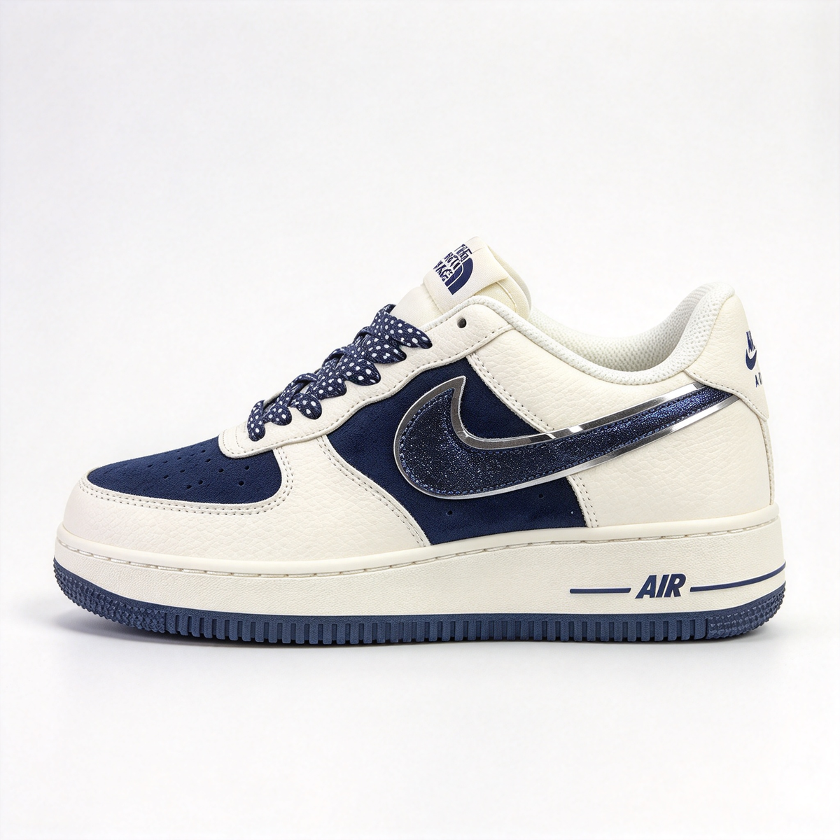 Nike Air Force 1 Low x The North Face “Formula 1” | Limited Edition Outdoor Sneakers | White & Navy Blue | Premium Leather & Breathable Mesh | Unisex | Collector’s Item