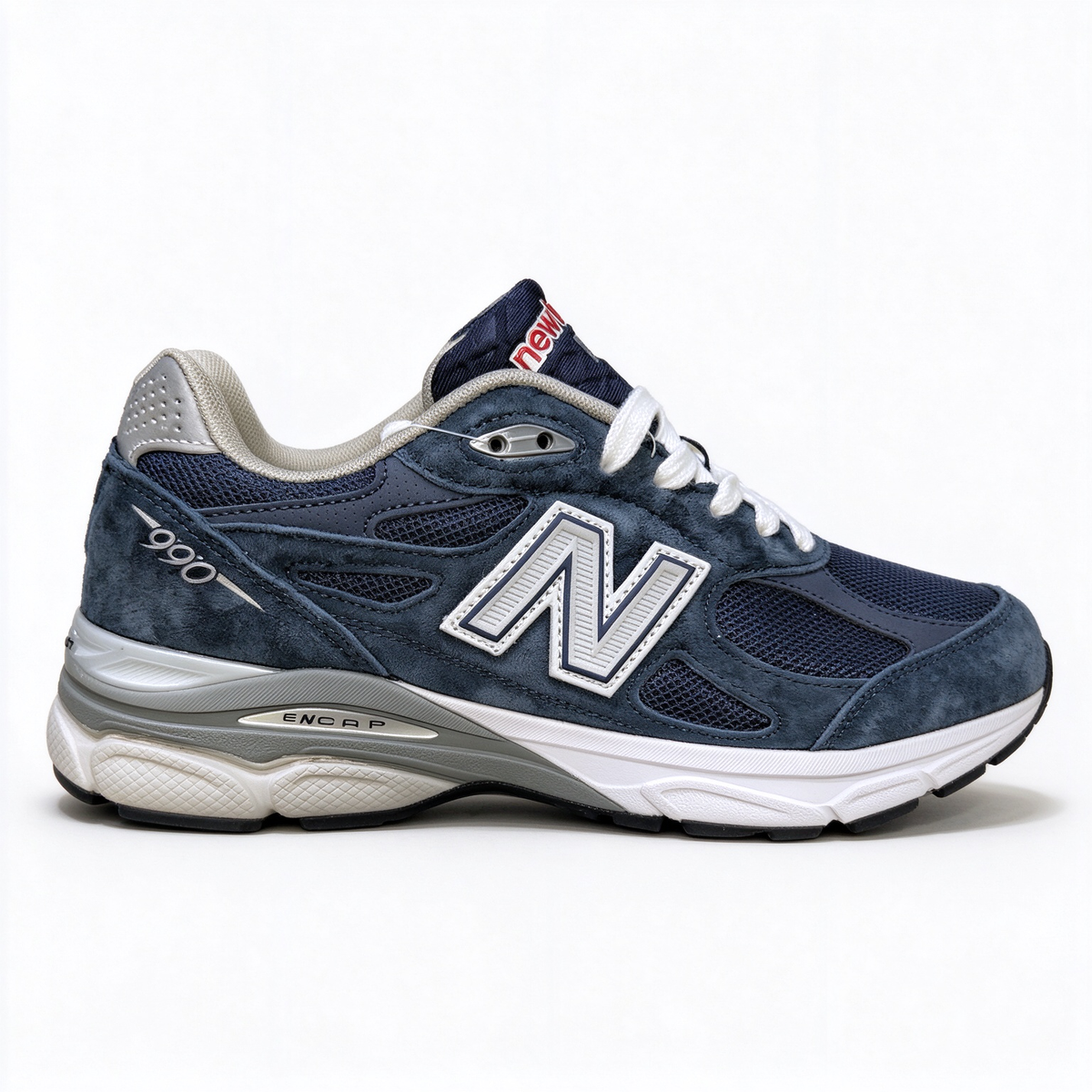 New Balance Classic American retro running shoes 990V3 navy colorway, unisex sneakers for men and women.