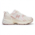 New Balance Classic retro running sneakers 530 off white light pink colorway, unisex dad sneakers, especially popular for ladies.