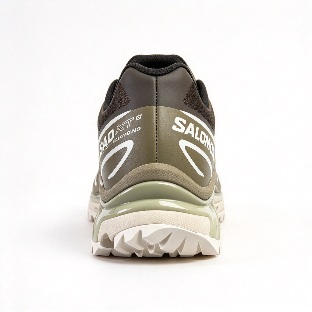 Salomon XT-6 Men's Trail Running Shoes | Dark Brown/Off-White/Yellow-Blue Colorway | Breathable Mesh Upper | All-Terrain Traction | Lightweight and Durable | Suitable for Trail Running, Hiking, and Everyday Urban Wear