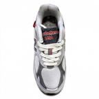 New Balance Classic American retro running shoes 990V3 grey red colorway, unisex design for men and women.