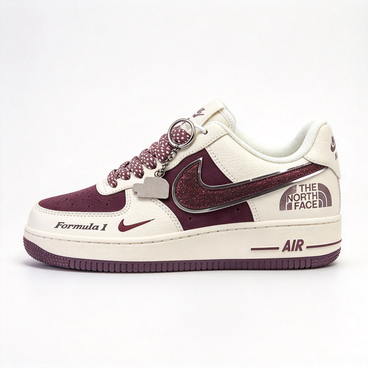 Nike Air Force 1 Low x The North Face “Formula 1” | Limited Edition Outdoor Sneakers | Burgundy & Cream | Premium Leather & Breathable Mesh | Unisex | Collector’s Item