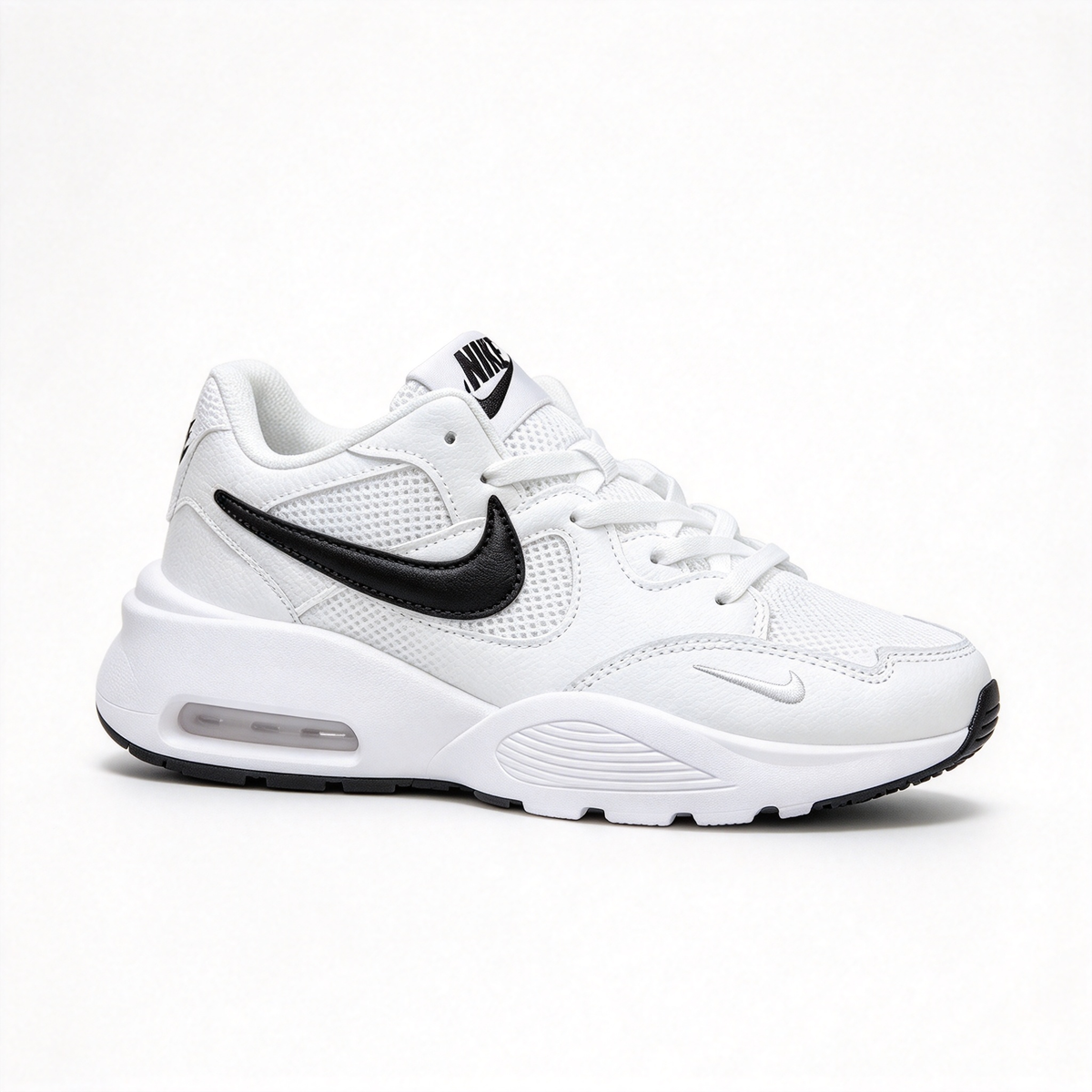 Nike Air Max Fusion White/Black | Retro 90s Chunky Sneakers | Max Air Cushioning | Breathable Mesh & Leather | Unisex | Lightweight & Comfortable