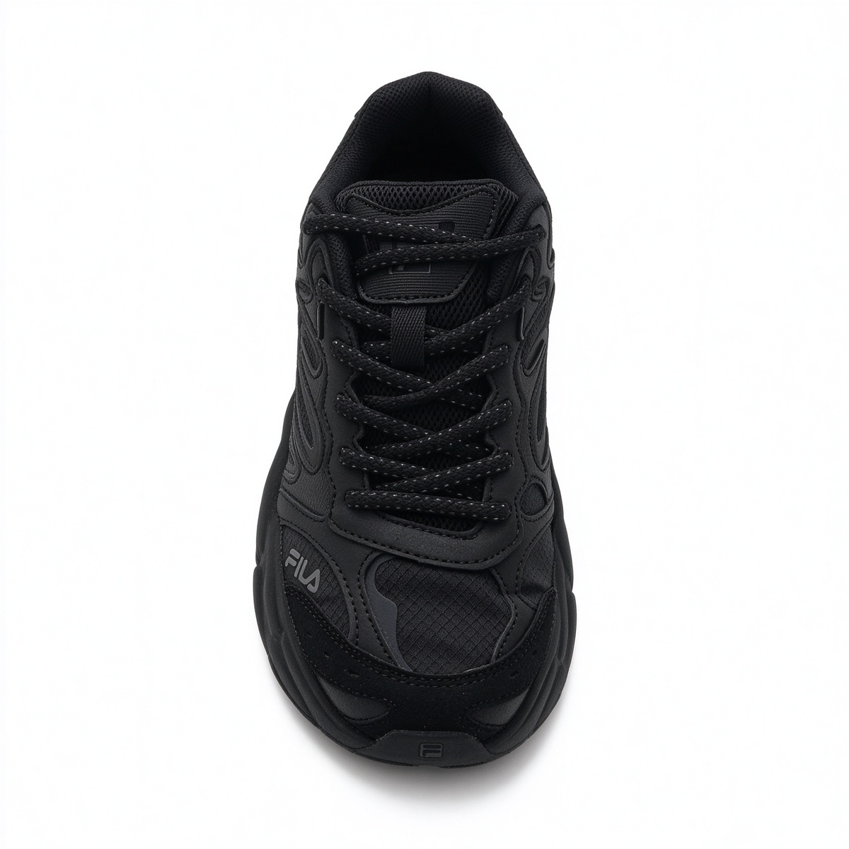 FILA Ray Tracer All Black Chunky Dad Sneakers | Full Black Thick Sole Retro Sneakers | Unisex Streetwear Athletic Shoes | Black Warrior Edition