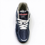 New Balance Classic American retro running shoes 990V3 navy colorway, unisex sneakers for men and women.
