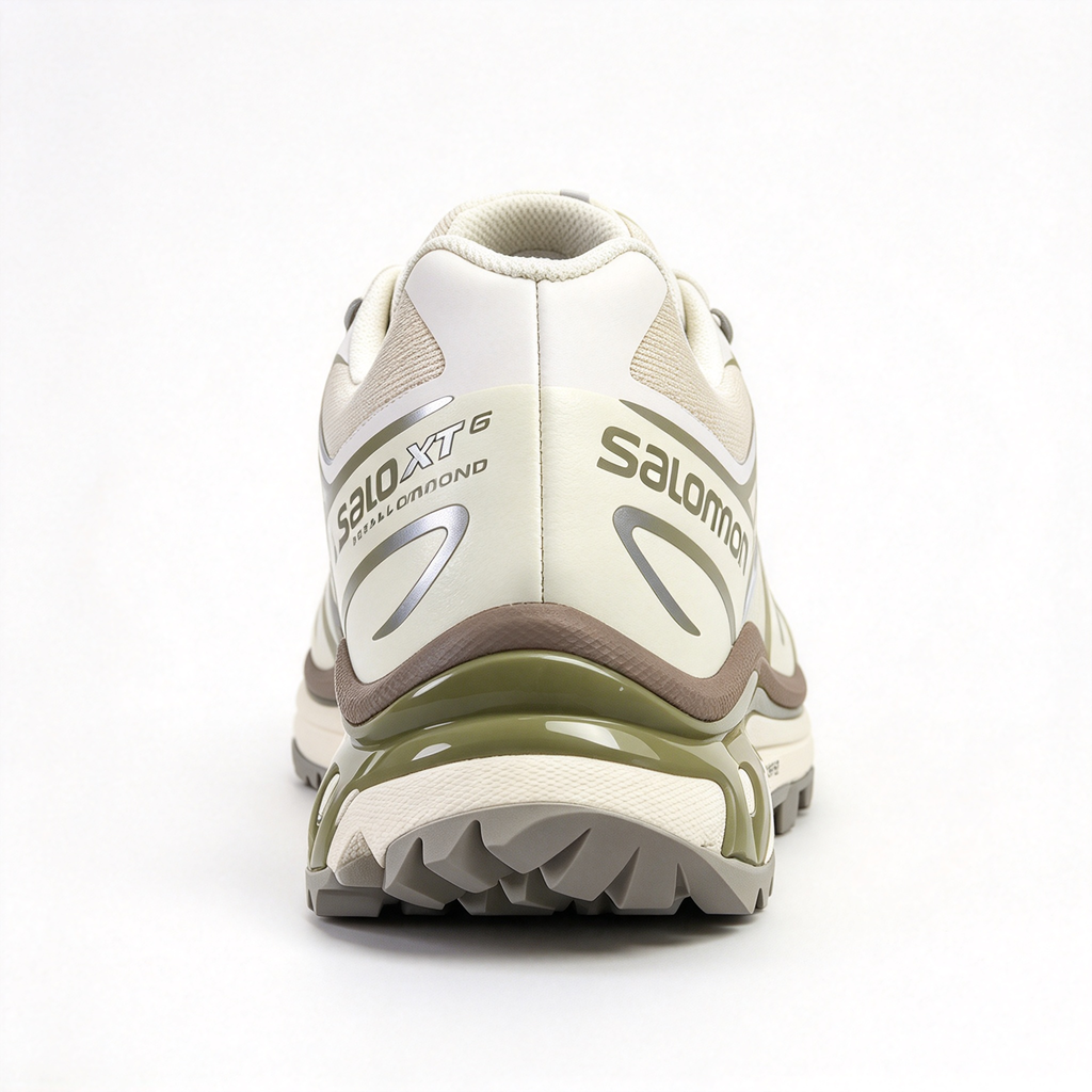 Salomon XT-6 Men's Trail Running Shoes | Beige/Olive Green/Yellow-Blue Colorway; Breathable Mesh Upper | All-Terrain Traction | Lightweight and Durable | Suitable for Trail Running, Hiking, and Everyday Urban Wear