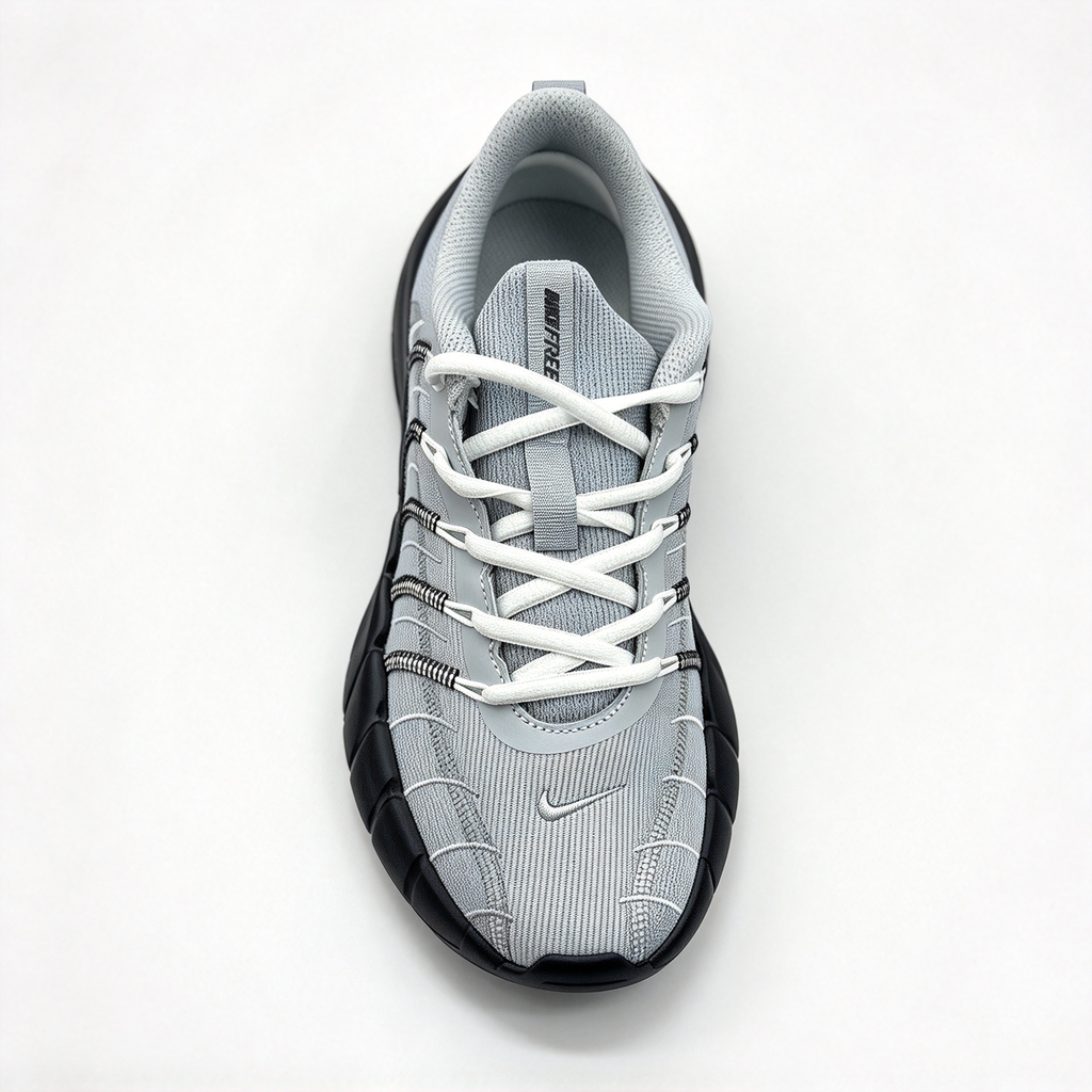 Nike Free RN 5.0 Men's Running Shoes | Light Grey/Black/White | Barefoot-like feel + flexible grooved sole | Breathable knit upper | Lightweight, zero-drop design | Suitable for road running, workouts, and everyday wear