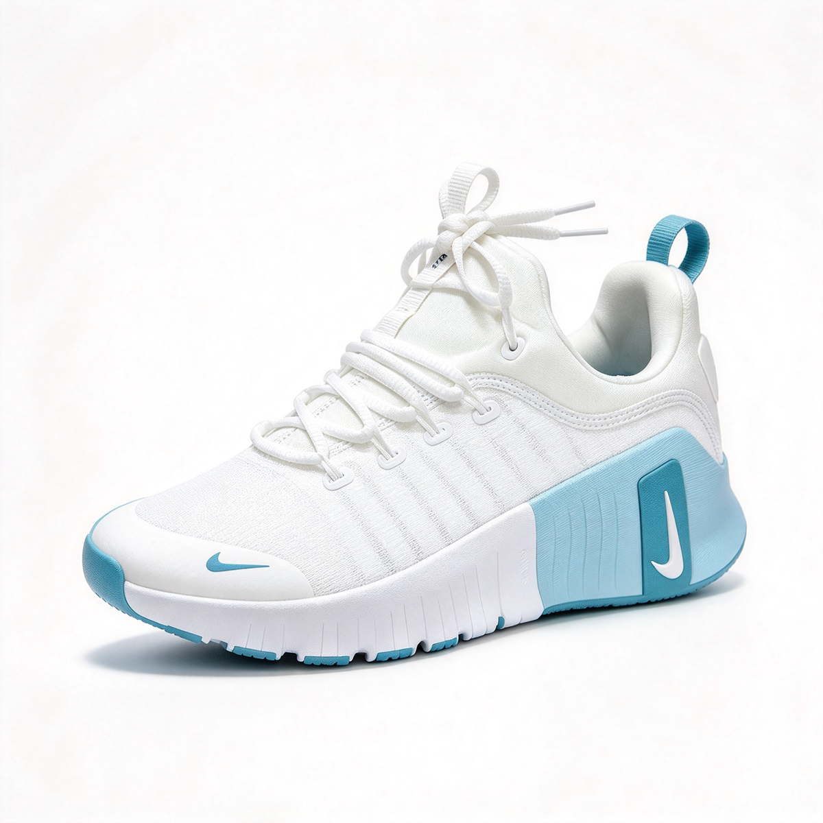 Nike Free Metcon 6 Women's Training Shoes | White/Ice Blue | Breathable mesh upper + Flywire support | Flexible forefoot + stable heel | Suitable for HIIT and weightlifting