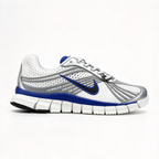 Nike Zoom Skylon 11 Men's Running Shoes | White/Metallic Silver/Dark Blue/Black | Air Zoom cushioning + breathable mesh upper | Y2K retro style | Lightweight and flexible | A popular choice for road running and street style