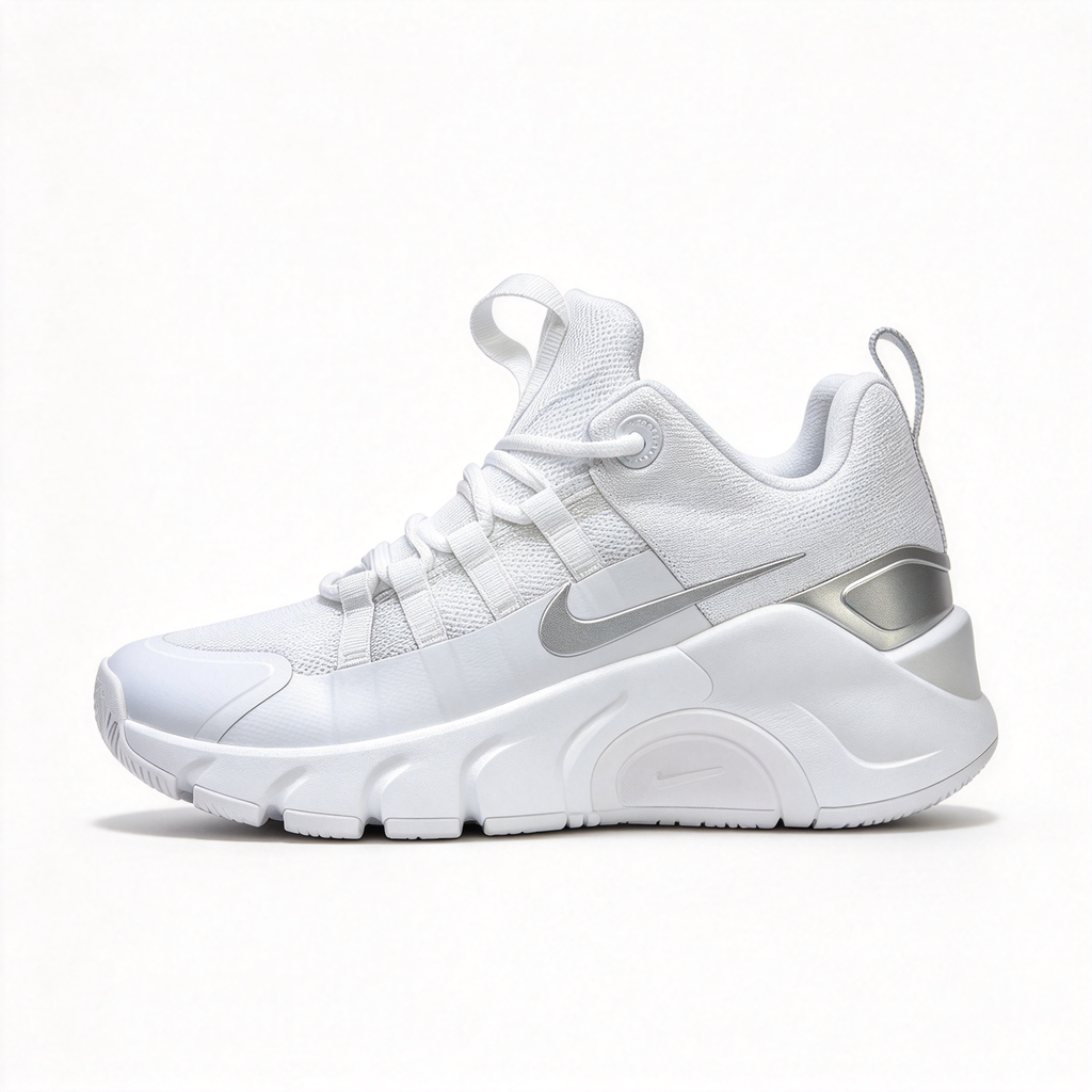 Nike Free Metcon 7 Men's Training Shoes | White/Metallic Silver | Flexible Forefoot + Stable Heel | Breathable Mesh Upper | Versatile Training Shoes | Lightweight and Durable | Suitable for Strength Training, HIIT, and Cardio