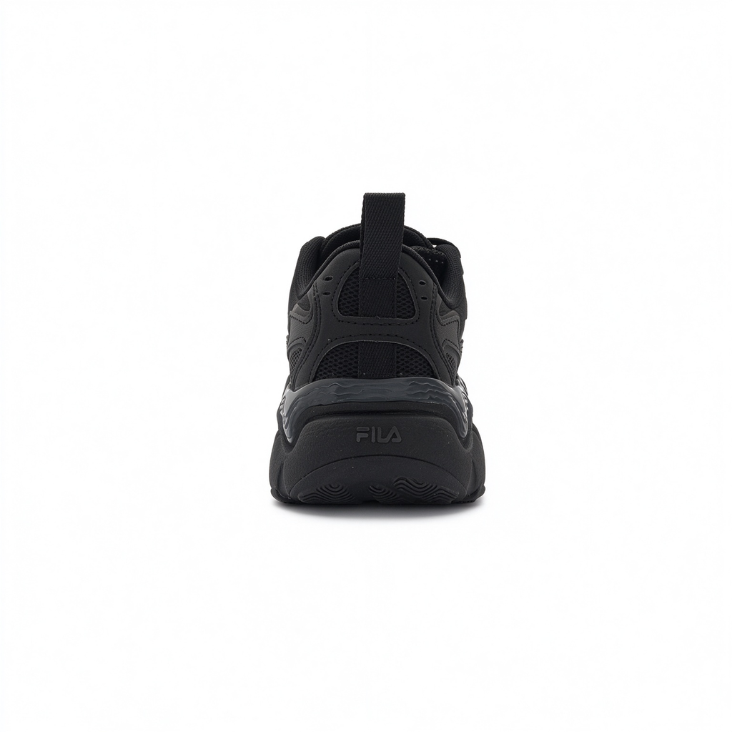 FILA Ray Tracer All Black Chunky Dad Sneakers | Full Black Thick Sole Retro Sneakers | Unisex Streetwear Athletic Shoes | Black Warrior Edition