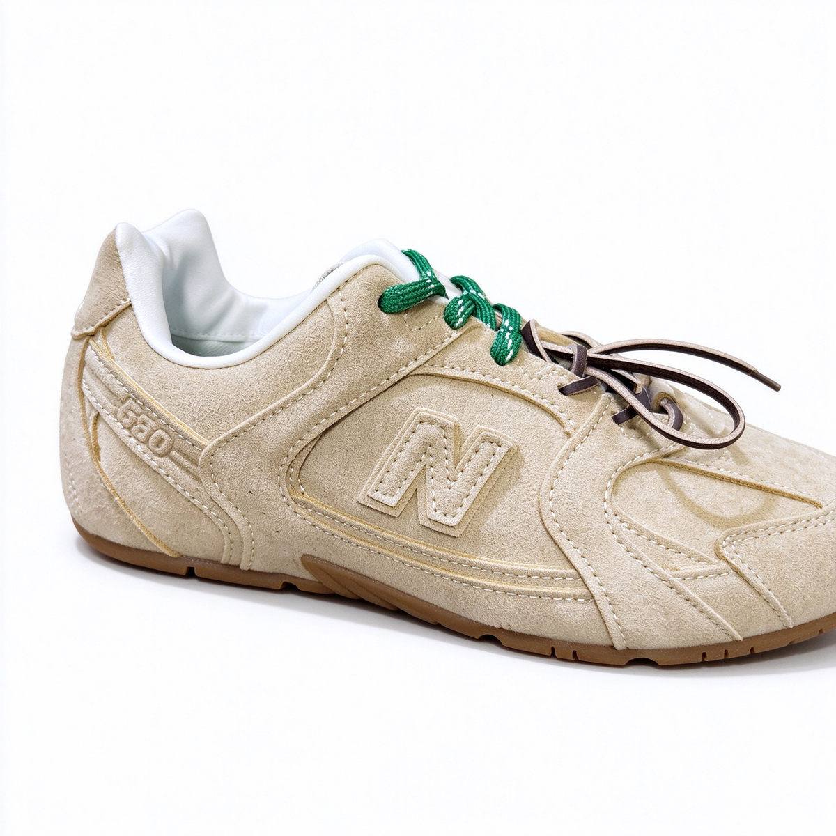 Miu Miu x New Balance 530 SL 2026 Summer Collaboration Sneakers | Warm Beige Suede | Multi-Lace System | Ultra-Thin Sole | Luxury Lifestyle Shoes