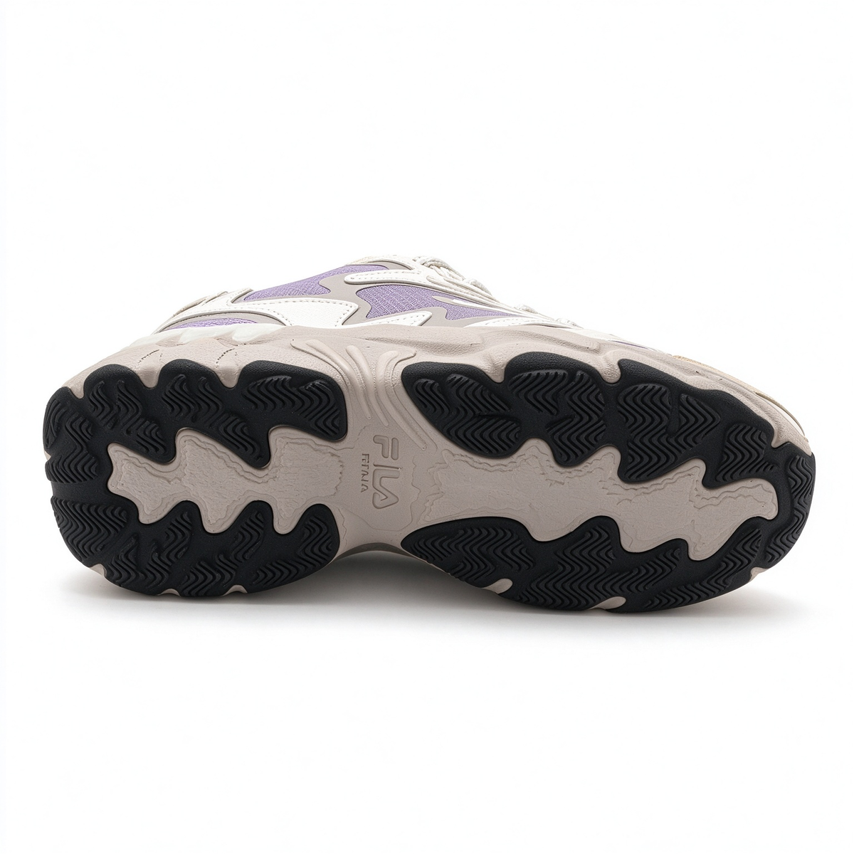 FILA Ray Tracer Chunky Dad Sneakers | Cream & Lilac Purple | Retro 90s Athletic Shoes | Women's Fashion Sneakers