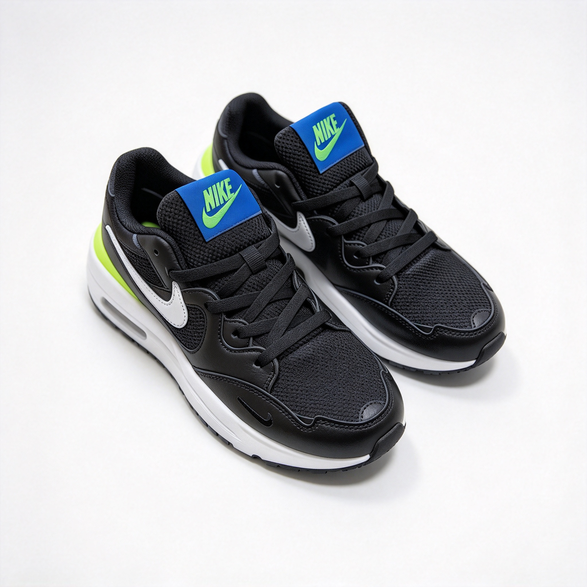 Nike Air Max Fusion Black/Blue/Green | Retro 90s Chunky Sneakers | Max Air Cushioning | Breathable Mesh & Leather | Unisex | Lightweight & Comfortable