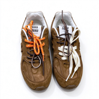 Miu Miu x New Balance 530 SL 2026 Collaboration Sneakers | Cocoa Brown Suede | Multi-Lace System (Orange + Brown + Ivory) | Ultra-Thin Sole | Luxury Unisex Shoes