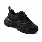 FILA Ray Tracer All Black Chunky Dad Sneakers | Full Black Thick Sole Retro Sneakers | Unisex Streetwear Athletic Shoes | Black Warrior Edition