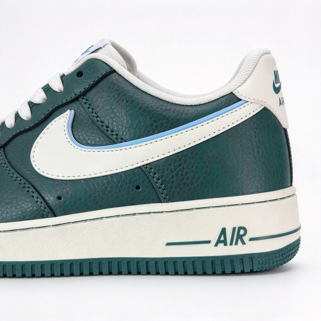 LAAMS x Nike Air Force 1 Low "Please Post Bills" Men's Sneakers | Dark Green Wood-Grain Leather + Cream Swoosh | Limited Edition (2,000 Pairs) | A Streetwear Collector's Gem | Exquisite Craftsmanship Meets Urban Storytelling