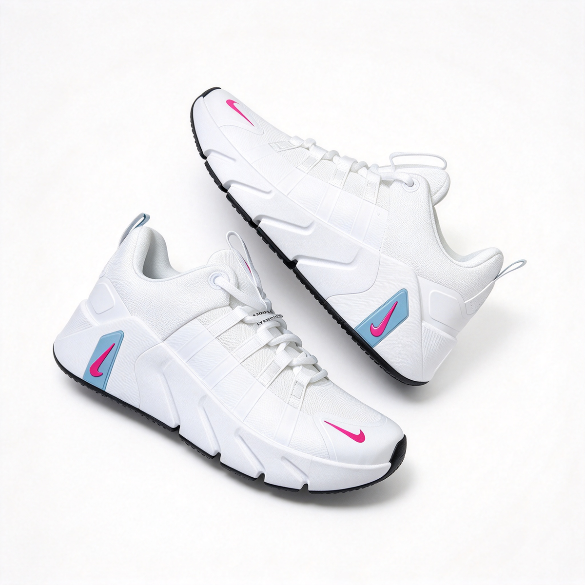 Nike Free Metcon 7 Men's Training Shoes | White/Light Blue/Bright Pink | Flexible forefoot + stable heel | Breathable mesh upper | Versatile training shoes | Lightweight and durable | Suitable for strength training, HIIT, and cardio