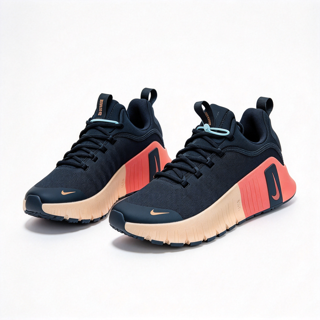Nike Free Metcon 6 Training Shoes | Black/Coral Pink/Gum | Breathable mesh + Flywire support | Flexible forefoot + stable heel | Suitable for HIIT and weightlifting | Unisex
