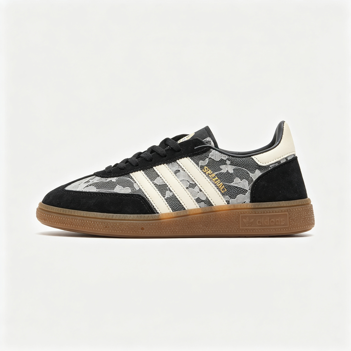 Adidas Handball Spezial "Black Lace" Sneakers | Premium Suede & Floral Lace Overlay | Gum Sole | Unisex