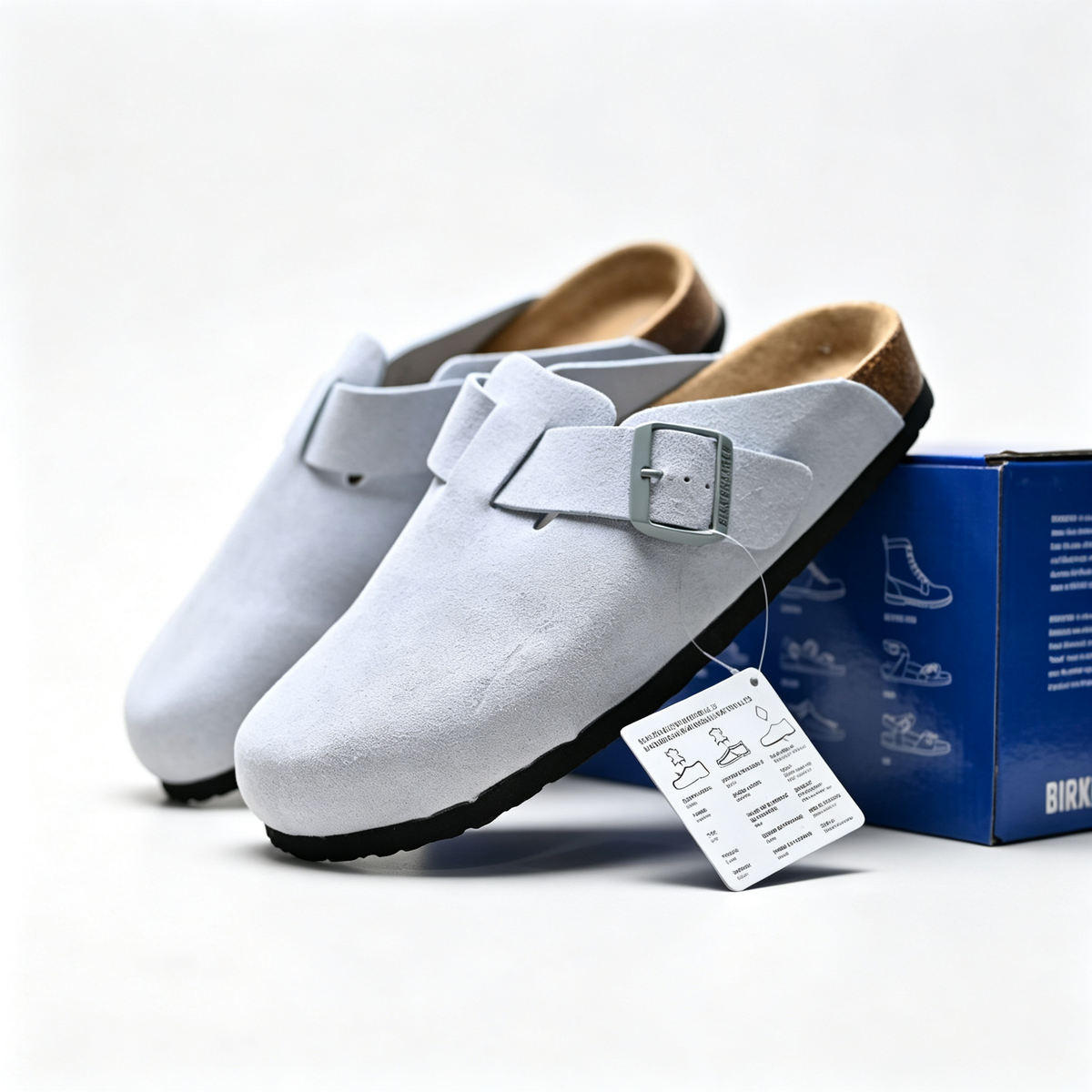 Birkenstock Boston Suede Clogs Black | Unisex Adjustable Slip-On Mules | Cork Footbed Casual Shoes