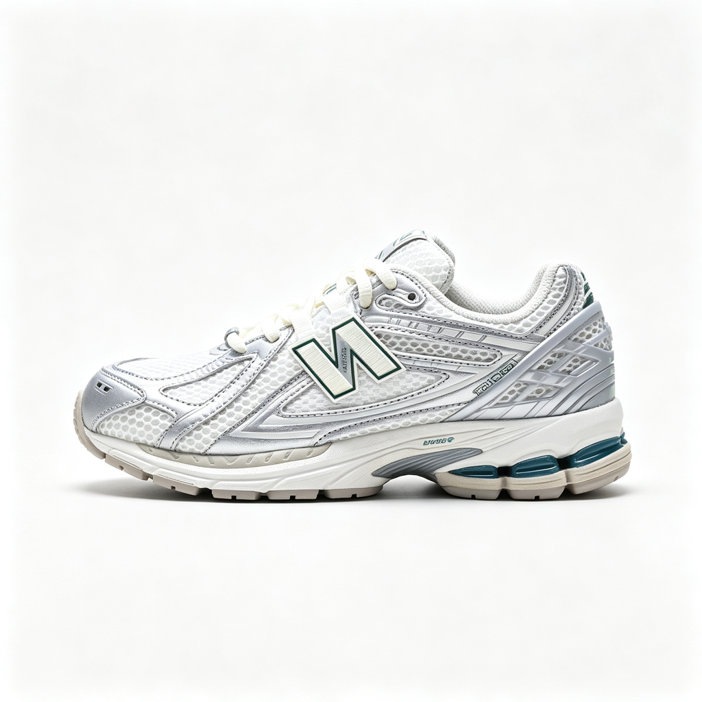 New Balance 1906R White Silver Green Sneakers – Unisex Mesh Retro Running Shoes with N-ERGY Cushioning