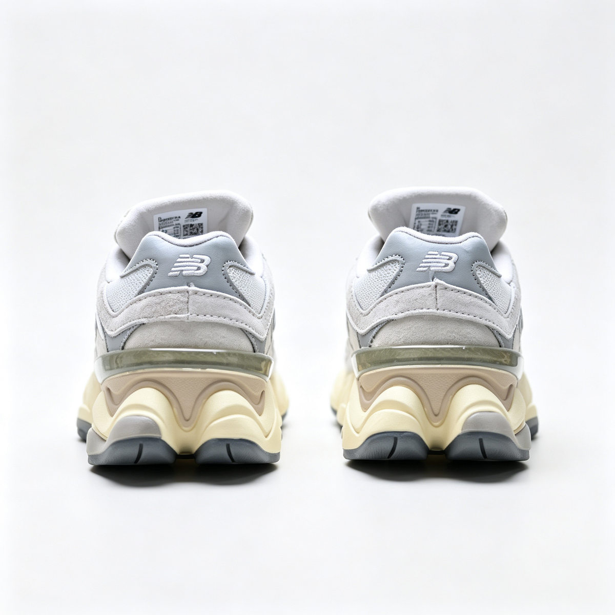 New Balance 9060 White Grey Cream Sneakers – Unisex Suede Mesh Chunky Lifestyle Shoes