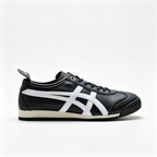 Onitsuka Tiger Mexico 66 SD 1183A872-003 | Black/White Leather Retro Sneakers | Unisex Classic Vintage Running Shoes