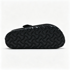 Birkenstock Boston Platform | Black Suede + White Starburst Embroidery + Chunky Sole, Unisex Trendy Clogs, Gothic & Streetwear Style Slip-Ons
