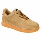 Nike Air Force 1 Low '07 Flax | Wheat-colored full leather + gum sole + built-in Air cushioning unisex retro casual sneakers