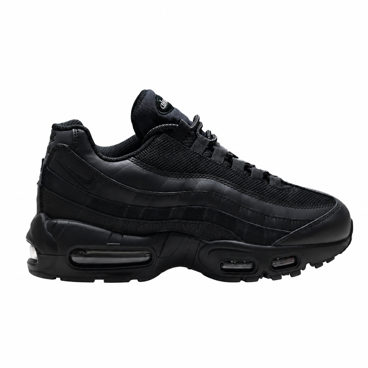 Nike Air Max 95 Triple Black Sneakers – Men’s Black Mesh & Synthetic Leather Air Cushion Shoes