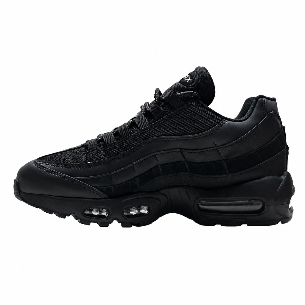 Nike Air Max 95 Triple Black Sneakers – Men’s Black Mesh & Synthetic Leather Air Cushion Shoes