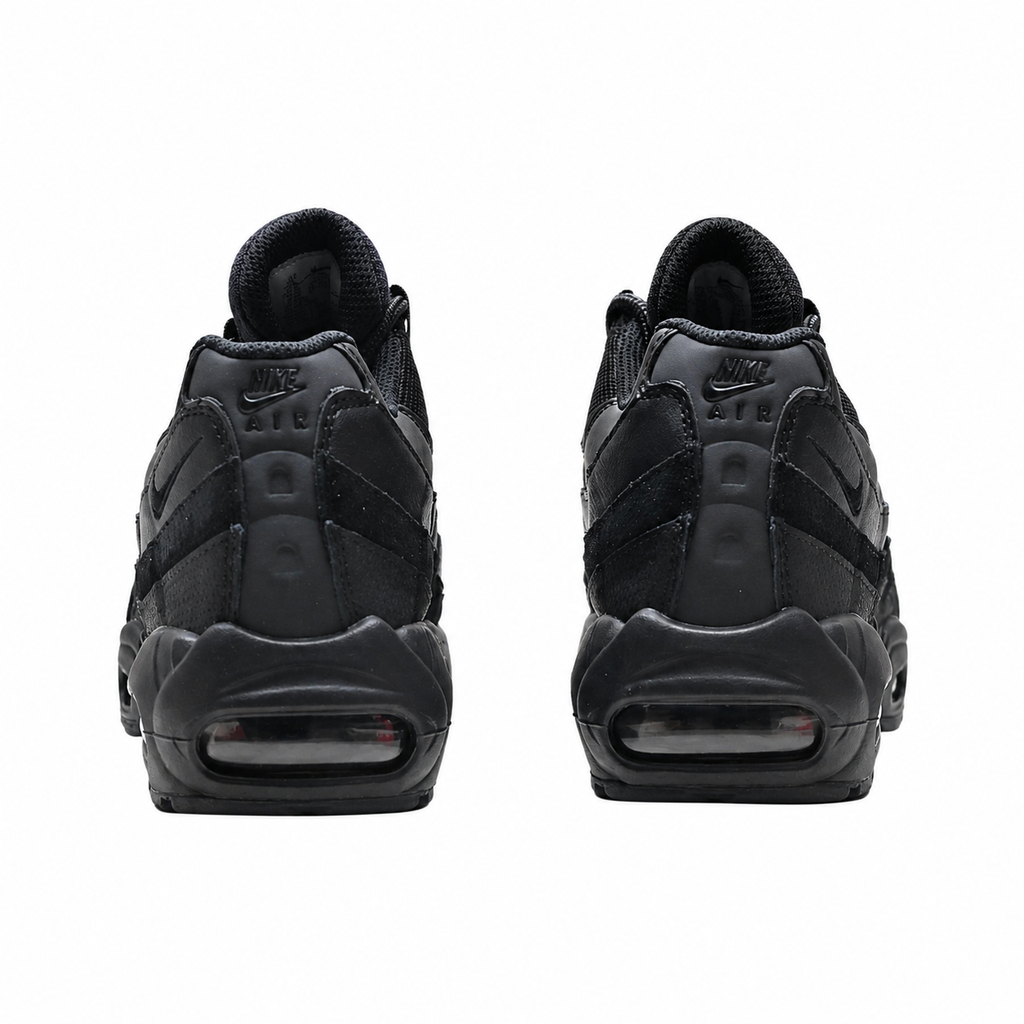 Nike Air Max 95 Triple Black Sneakers – Men’s Black Mesh & Synthetic Leather Air Cushion Shoes