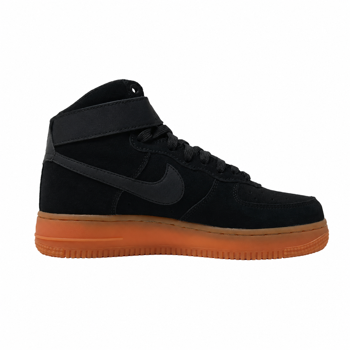 Nike Air Force 1 Mid 07 Suede Black Gum Sole | Men's Mid-Top Sneakers | All-Black Nubuck Leather Casual Shoes | Classic AF1 Gum Bottom Streetwear Shoes