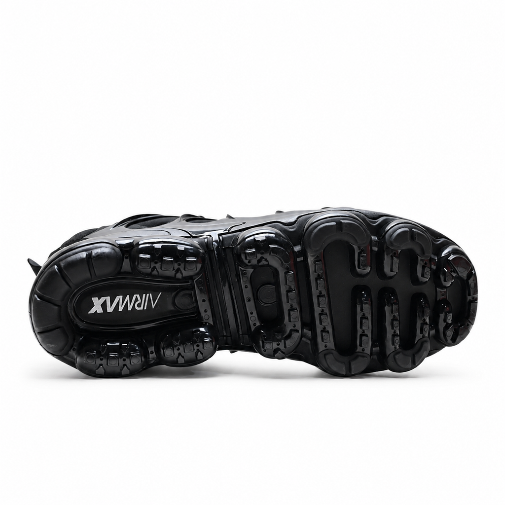 Nike Air VaporMax Plus | Triple Black Mesh + Glossy TPU Overlays + Full-Length VaporMax Cushioning, Men's Futuristic Running & Lifestyle Sneakers, Dark Aesthetic & All-Day Comfort