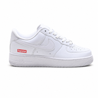 Supreme x Nike Air Force 1 Low "White Red Box Logo" | All-White Leather Low-Top Sneakers | Limited Edition Streetwear Shoes (CU9225-100)
