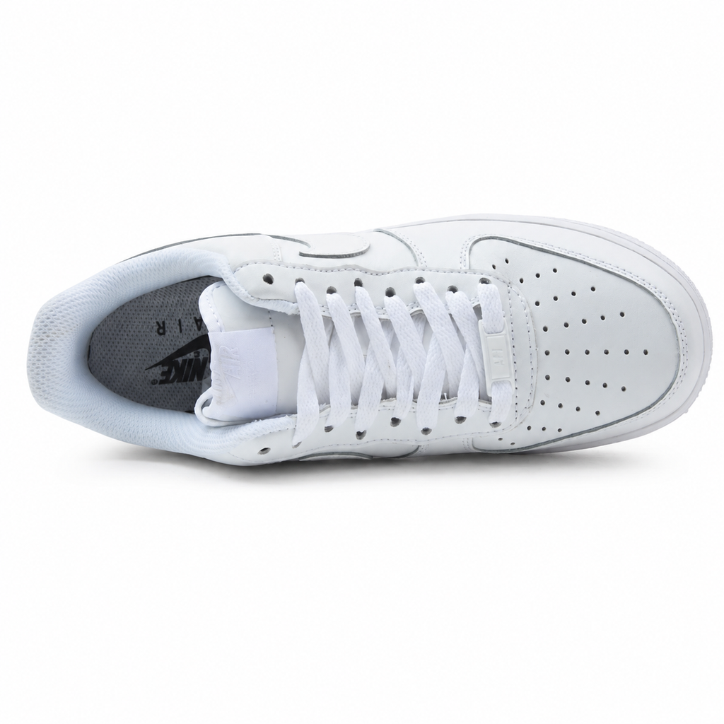 Nike Air Force 1 Low '07 | Triple White Leather + Classic Swoosh + Padded Collar, Unisex Lifestyle Sneakers, Essential Streetwear & All-Day Comfort