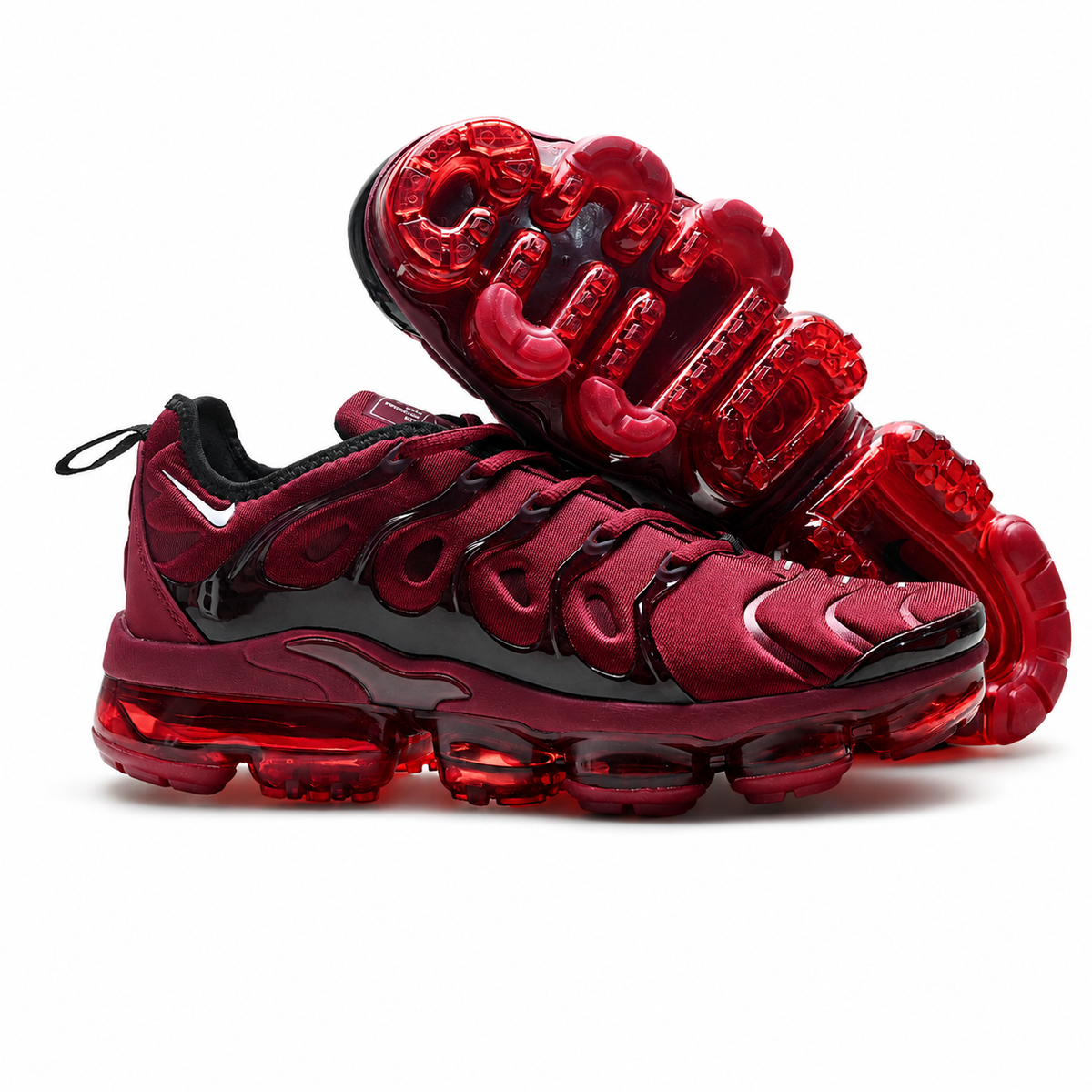 Nike Air VaporMax Plus | Triple Black Mesh + Glossy TPU Overlays + Full-Length VaporMax Cushioning, Men's Futuristic Running & Lifestyle Sneakers, Dark Aesthetic & All-Day Comfort